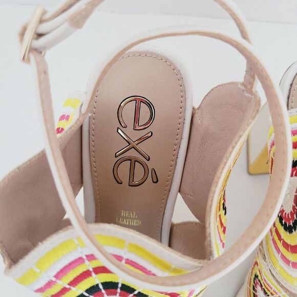 Exe' Women's Lucia-833 ICE Multicolor Sandals Block Heels Embroidered Leather 38 - Picture 12 of 16